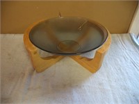Decorative Bowl With Wooden Stand