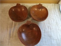 Apple Shaped Wooden Bowls