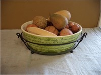 Bowl With Wooden Fruits