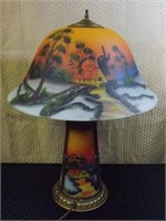 Pittsburgh Type Reverse Painted Table Lamp