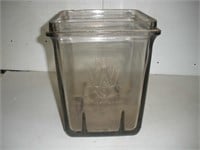 Vintage Battery Glass Storage Box 9 x 9 x 11 Inch