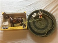 26A  Medium rope bowl basket and Breyer Horse