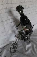 Metal biker wine bottle holder