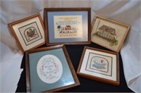 Five pieces of Needlepoint