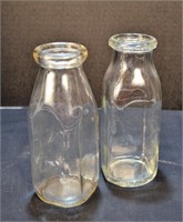 Pair of Milk Jars - 1 pt - glass 2554