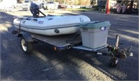9 Foot Chilles Inflatable Boat On Trailer