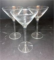 Three Martini Glasses