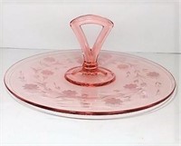 Pink Glass Serving Tray