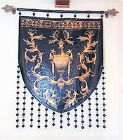 Painted Shield Shape leather Tapestry