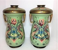 Two Ceramic Hand Painted vases