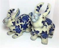 Unusual Large hearth size Ceramic Rabbits