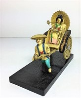 Vintage Celluloid  Rickshaw Figurine on Base