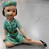 VTG ENESCO GREEN GIRL SCOUT FIGURINE