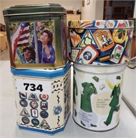 4PC VTG COOKIE TINS