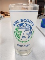 VTG GIRL SCOUT 75TH ANNIVERSARY GLASS