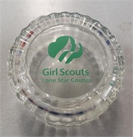 GIRL SCOUT ROUND GLASS TRINKET BOX
