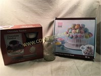 Cake pop/cupcake stand & fondue set