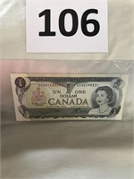 1973  one dollar bill uncirculated.