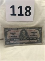 1937 bank of canada ten dollar bill.