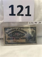 Dominion Of Canada 25 cent bill