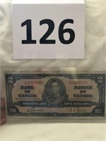 1937 Canada 2 dollar bill