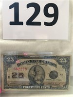 1923 Canada 25 Cent Shinn Plaster Bill