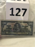 1937 Canada 20 dollar bill