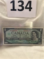 1954 one dollar uncirculated bill
