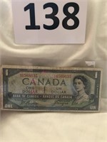1954 Canada 1 Dollar Bill