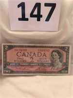 1954 Canada 2 Dollar Bill