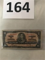 1937 Bank of Canada two dollar bill .