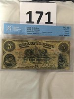1929 bank of   Toronto five dollar bill.