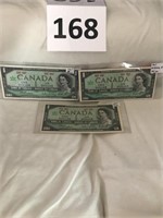 1967 Bank of Canada one dollar bill’s.