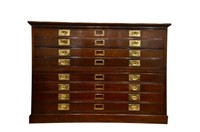 English 19th C mahogany map chest