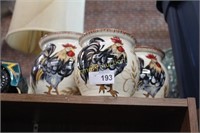 ROOSTER DECORATED VASES