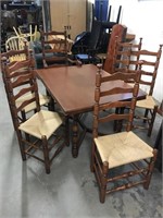 Cherry draw leaf table with chairs