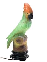 Vintage / Antique Tiffin Glass Parrot Lamp