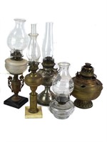 Lot of Assorted Vintage Oil Lamps