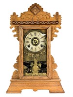 Gilbert Clock Co Lake No 6 Mantel Clock w/ Key