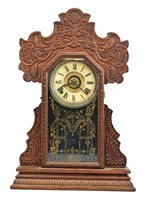 E Ingraham Co "Seneca" Mantel Clock w/ Key