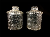 Pair of Pressed Glass Jars