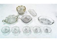 Lot of Pressed Glass Items 10 Pieces