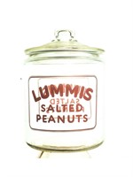 Vintage Lummis Salted Peanut Country Store Jar