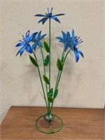 Large Blue 5 Flower Stand