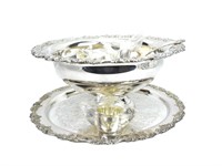 Large Silver Plated Punch Bowl Set 15 Pieces