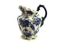 Victorian Style Ceramic Pitcher Blue Flower