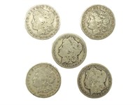 5 Morgan Silver Dollars