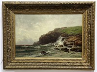 WILLIAM HUSTON 19th CENTURY COASTAL SCENE OIL