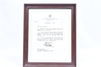 Bob Dole Senate Signed Letter September 1, 1995