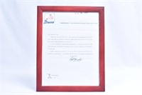 Dale Murphy Signed Letter August 15, 1986